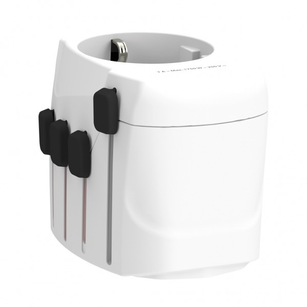 SKROSS Pro 3-Pole World Travel Adapter, weiß