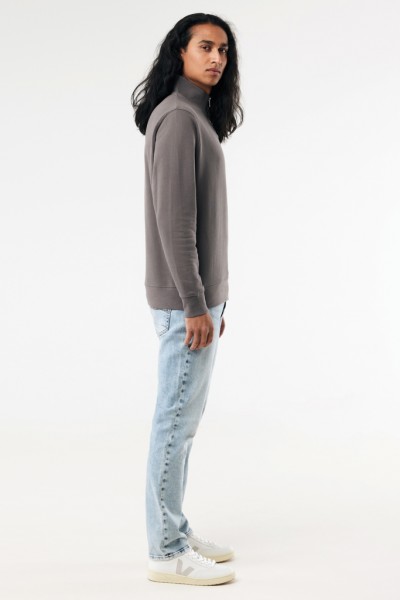 IQONIQ Elgon Quarter-Zip-Sweater aus rec. Baumwolle, anthrazit XXS