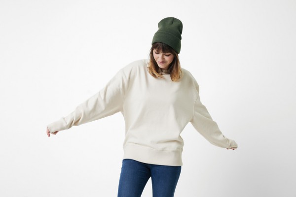 IQONIQ Kruger Relax-Rundhals-Sweater aus recycelt. Baumwolle, natural raw XXS