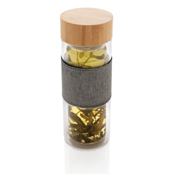 Impact doppelwandige Borosilikatglas-Flasche, transparent