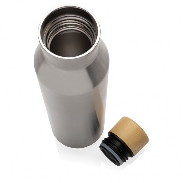 Gaia Vakuumflasche aus RCS recyceltem Stainless-Steel, silber