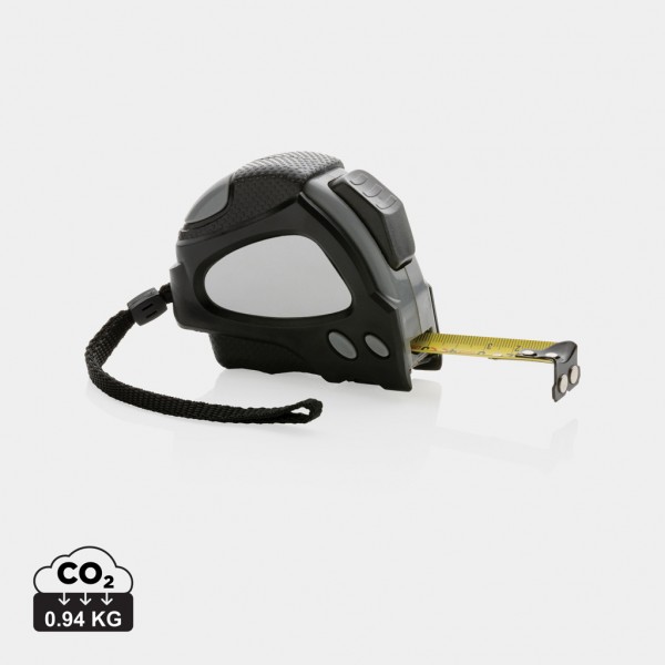 Auto-Stop-Maßband aus recyceltem Kunststoff, 5m/19mm, schwarz