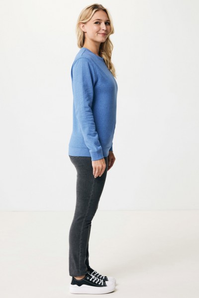 IQONIQ Denali ungefärbt. Rundhals-Sweater aus recycelter BW, heather blue XXXL