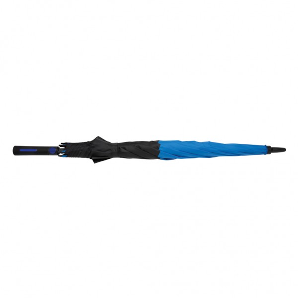 27` Impact AWARE™ RPET 190T Auto-Open Stormproof-Schirm, blau