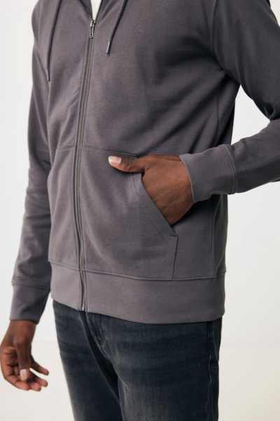 IQONIQ Abisko Zip-Kapuzenpullover aus recycelter Baumwolle, anthrazit XXS