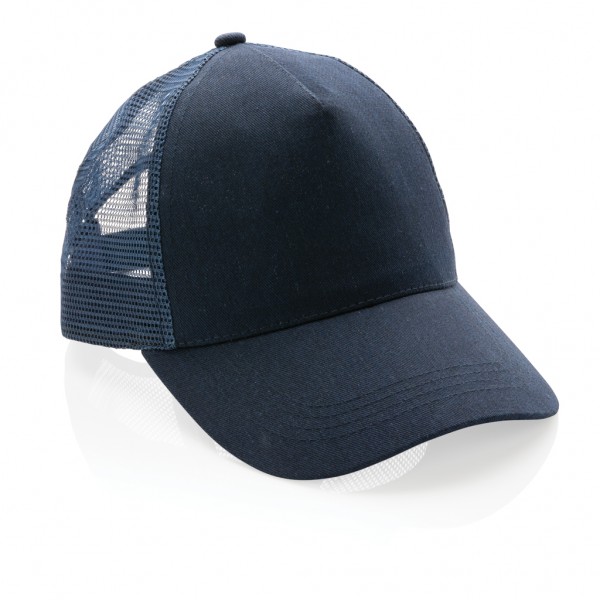 Impact AWARE™ 190gr Brushed rCotton 5 Panel Trucker-Cap, navy blau