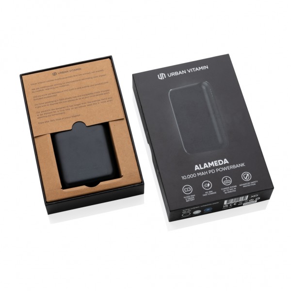 Urban Vitamin Alameda 10.000mAh 18W PD Powerbank, schwarz