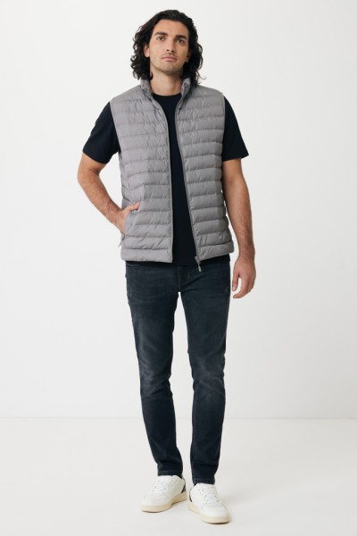 IQONIQ Meru Herren Bodywarmer aus recyceltem Polyester, Silbergrau XL