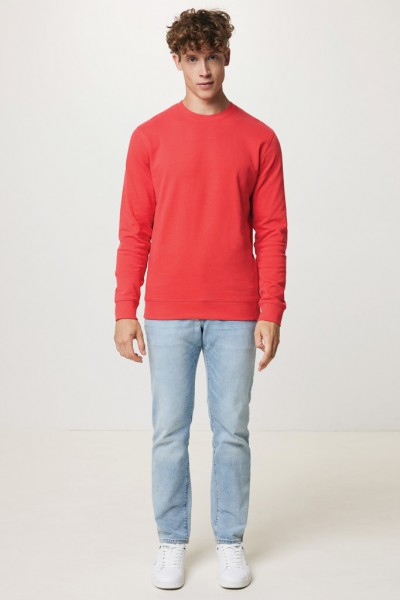 IQONIQ Zion Rundhals-Sweater aus recycelter Baumwolle, luscious red M