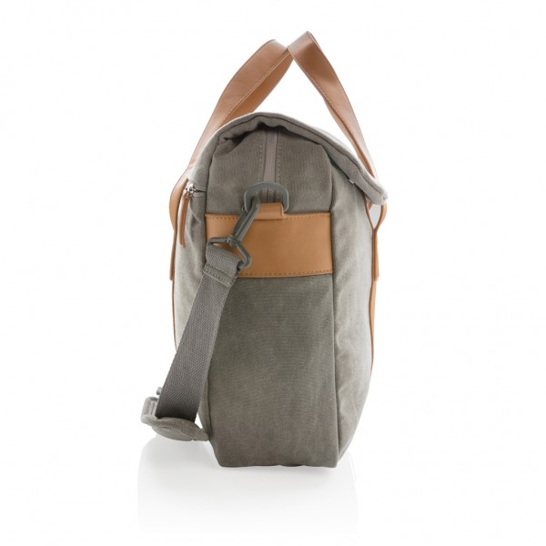 Canvas Laptop-Tasche, PVC-frei, grau