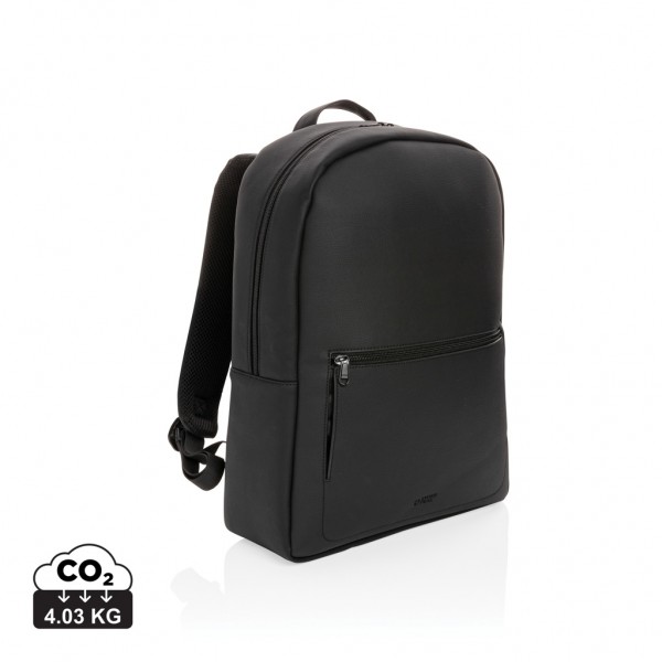 Swiss Peak Deluxe PU Laptop-Rucksack, PVC-frei, schwarz