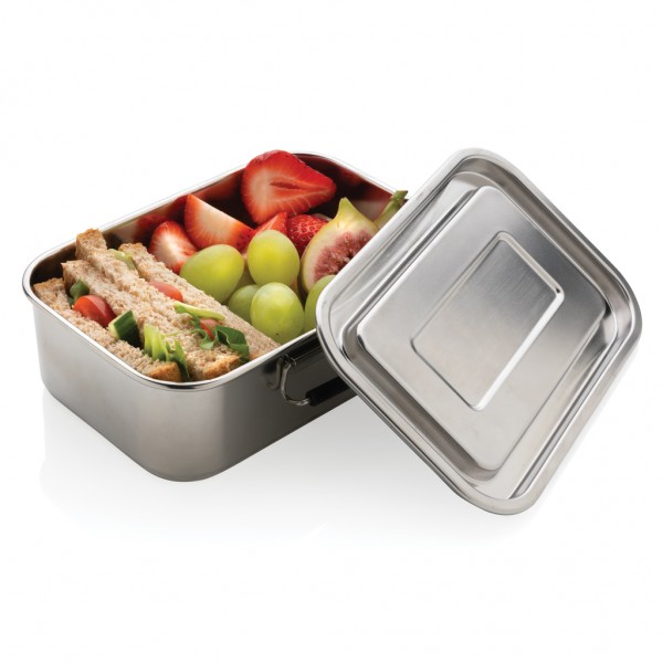 Auslaufsichere Lunchbox aus RCS recyceltem Stainless Steel, silber