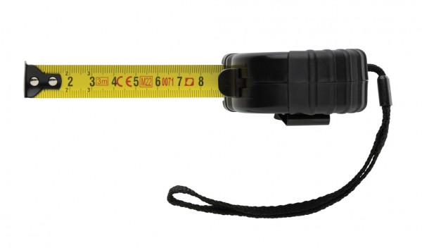 3m/16mm Maßband aus RCS recyceltem Kunststoff, schwarz