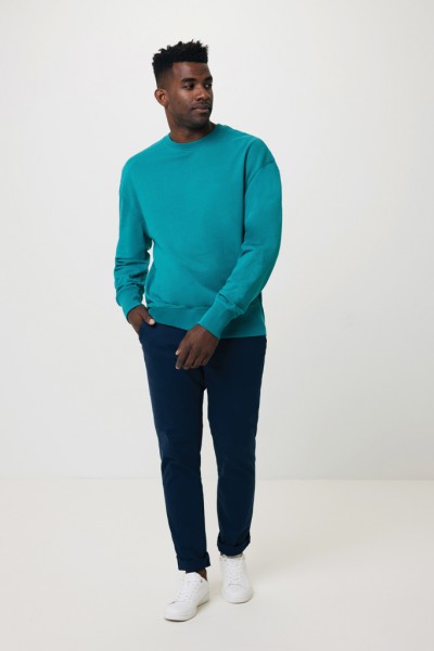 IQONIQ Kruger Relax-Rundhals-Sweater aus recycelt. Baumwolle, verdigris XXXL