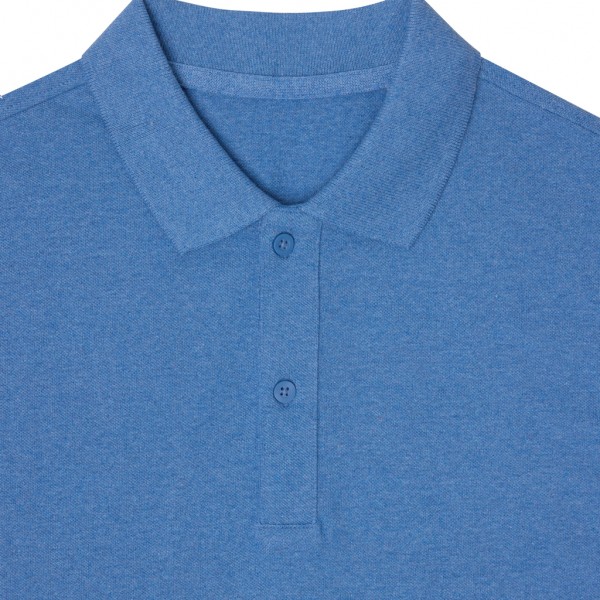IQONIQ Yosemite Piqué-Poloshirt aus recycelter Baumwolle, heather blue S