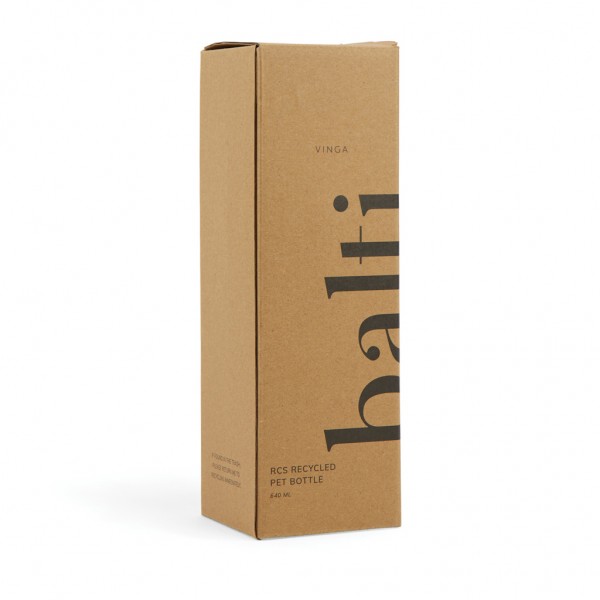 VINGA Balti 600ml Flasche aus RCS recyceltem PET, schwarz