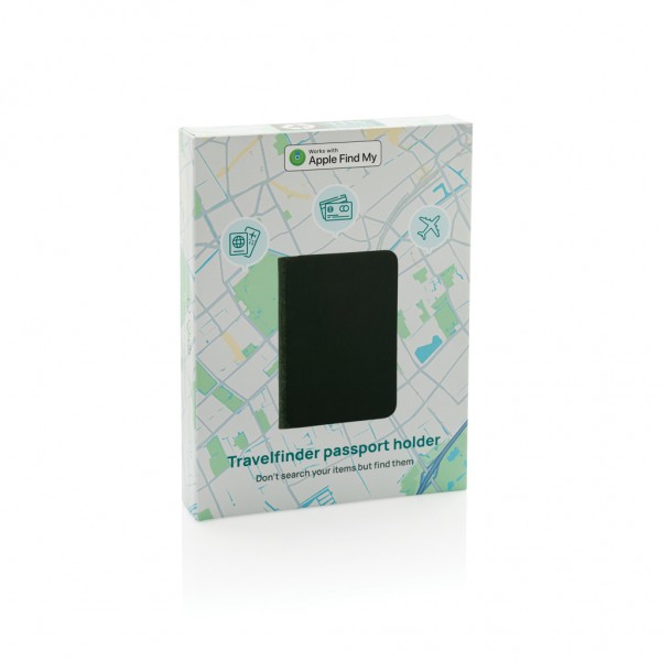 Travelfinder RCS Polyester Passtasche mit weltweiter Ortung, schwarz