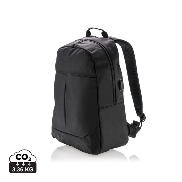 Power USB Laptop-Rucksack, schwarz