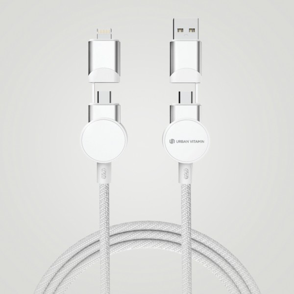 Oakland RCS rKunststoff 1,2m 6-in-1 Fast-Charging 45W Kabel, weiß