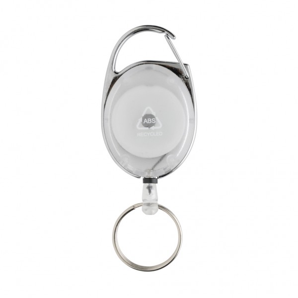 Roller-Clip-Schlüsselanhänger aus RCS recyceltem ABS, weiß