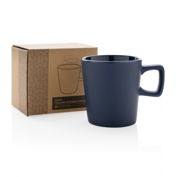 Moderne Keramik Kaffeetasse, 300ml, navy blau