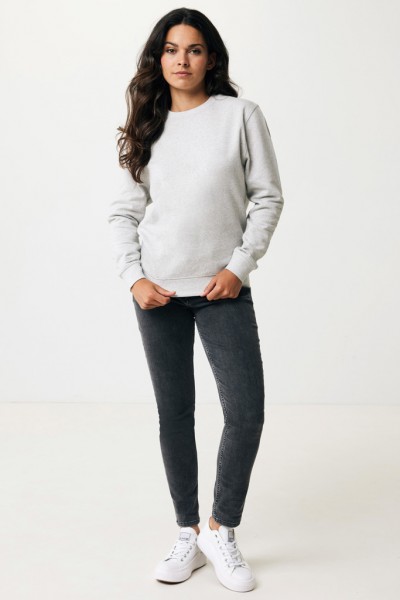 IQONIQ Etosha Lightweight Sweater aus recycelter Baumwolle, light heather grey 5XL