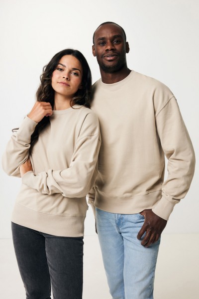 IQONIQ Kruger Relax-Rundhals-Sweater aus recycelt. Baumwolle, desert XL