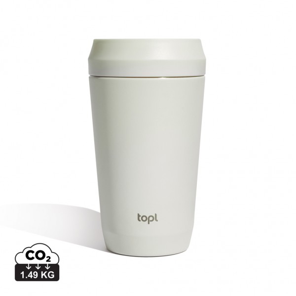 Topl-Trinkbecher aus rec. Stahl mit 360-Grad-Deckel 354ml, braun