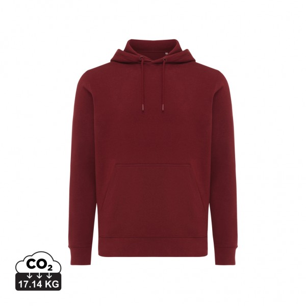 IQONIQ Rila Lightweight Hoodie aus recycelter Baumwolle, burgunderrot XS