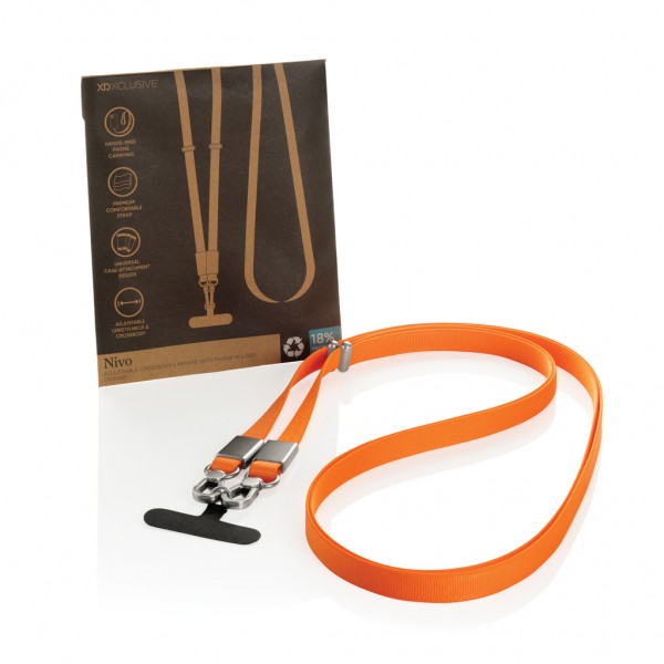 Nivo Crossbody-Handyband aus RCS recyceltem PET, orange