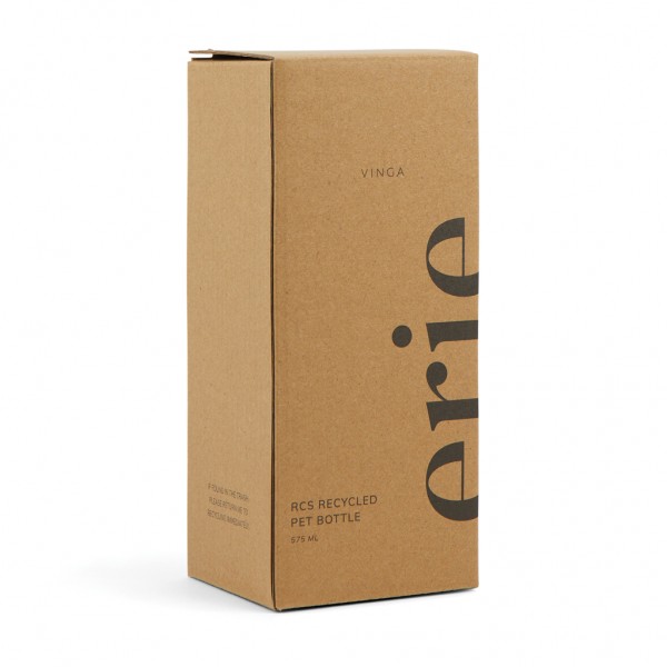 VINGA Erie 575ml Flasche aus RCS recyceltem PET, schwarz