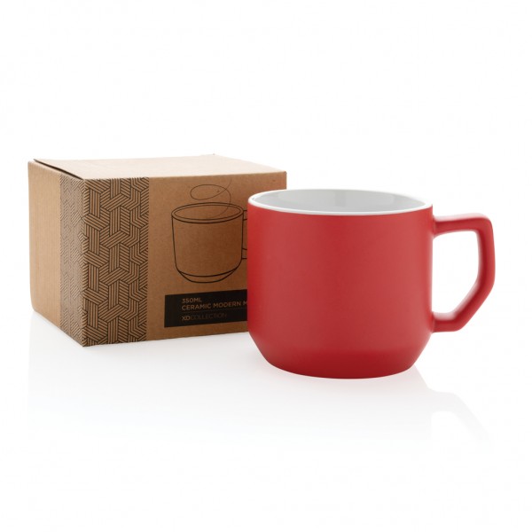 Moderne Keramiktasse, 350ml, rot