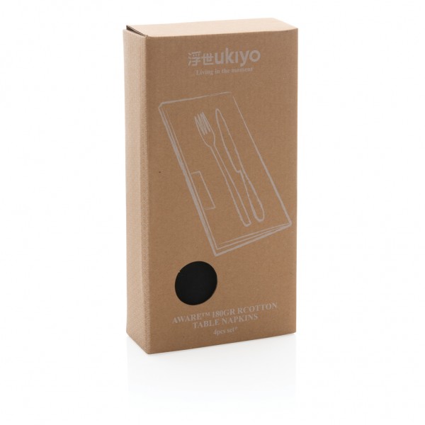 Ukiyo Aware™ 180gr rCotton 4-tlg. Servietten-Set, schwarz