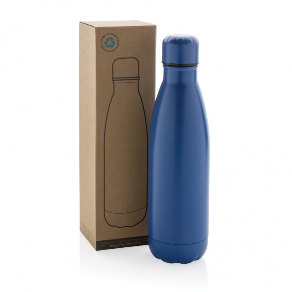 Eureka einwandige Wasserflasche aus RCS rec. Stainless-Steel, blau