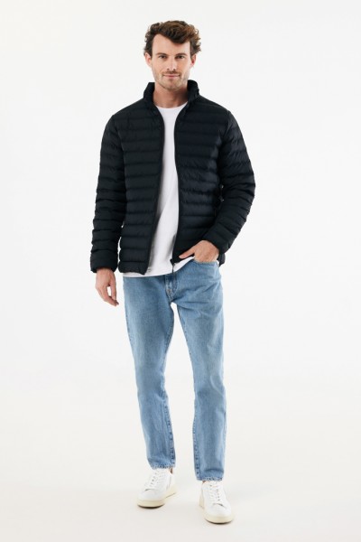 IQONIQ Maiko Herren Steppjacke aus recyceltem Polyester, schwarz XXL