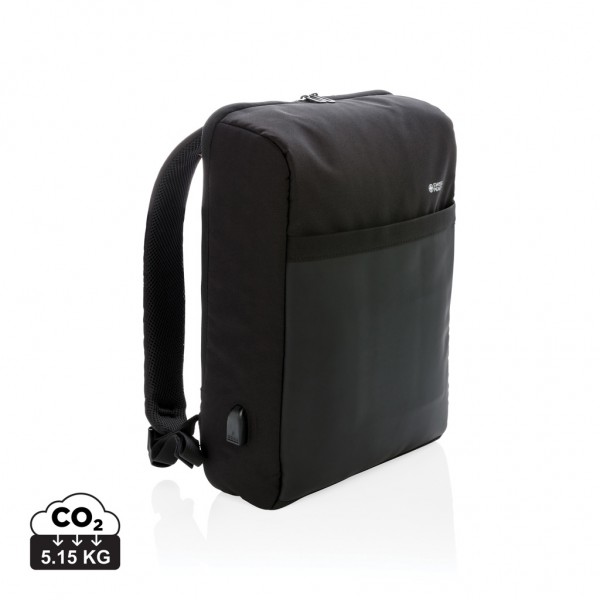 Swiss Peak 15` Anti-Diebstahl RFID & USB Rucksack, schwarz