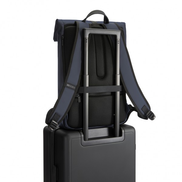 Urban wasserabweisender Flap-Top Rucksack, navy blau