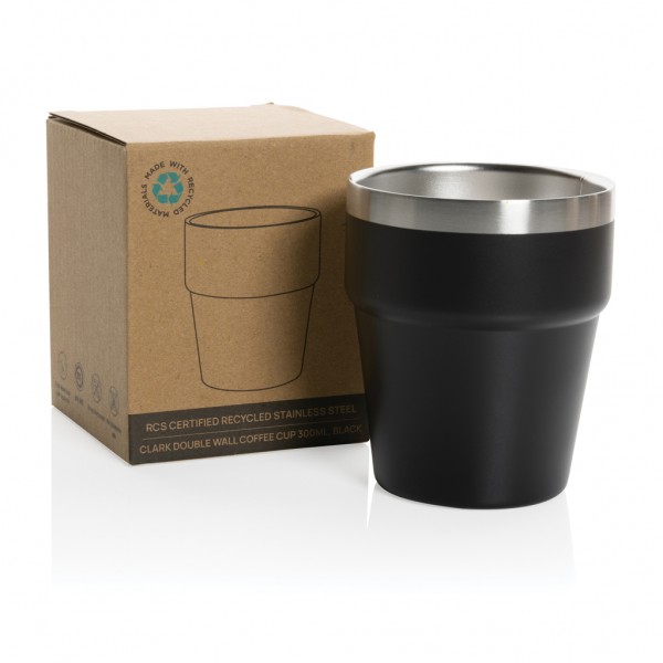 Clark Doppelwandige RCS Kaffeetasse 300ml, schwarz