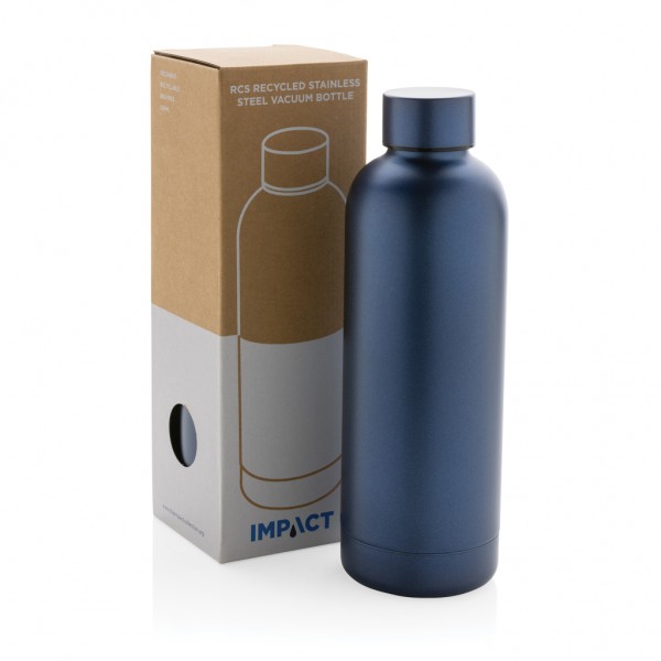 Impact Vakuumflasche aus RCS recyceltem Stainless-Steel, blau