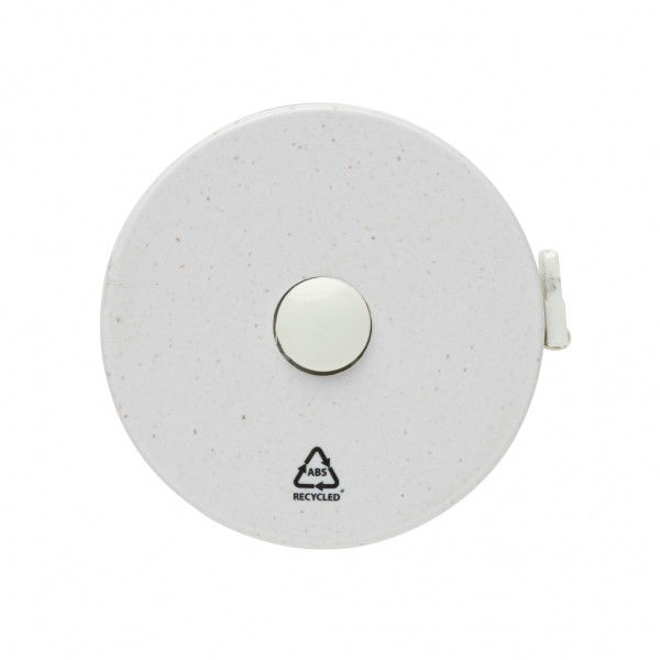 Schneidermaßband aus RCS recyceltem Kunststoff und Bambus, weiß