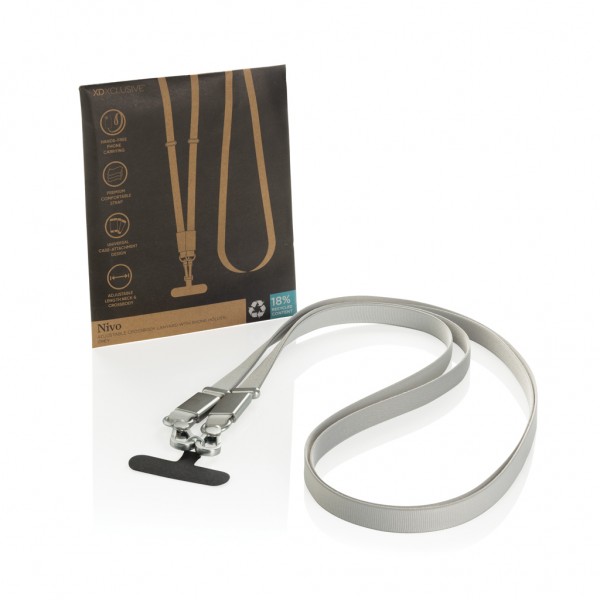 Nivo Crossbody-Handyband aus RCS recyceltem PET, grau