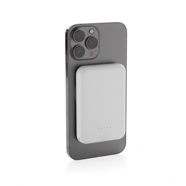 Stellar 5.000mAh 5W magnetische Powerbank aus RCS rec. ABS, weiß