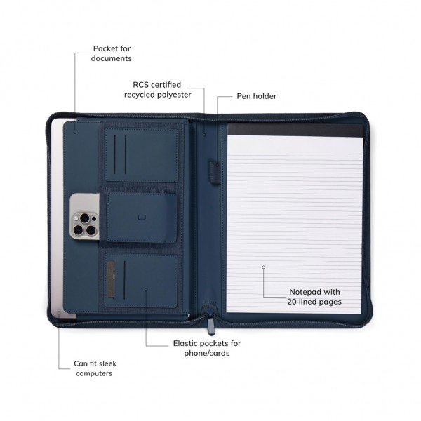 VINGA Baltimore RCS A4 Portfolio, navy blau