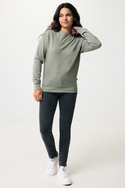 IQONIQ Denali ungefärbt. Rundhals-Sweater aus recycelter BW, heather green XXS