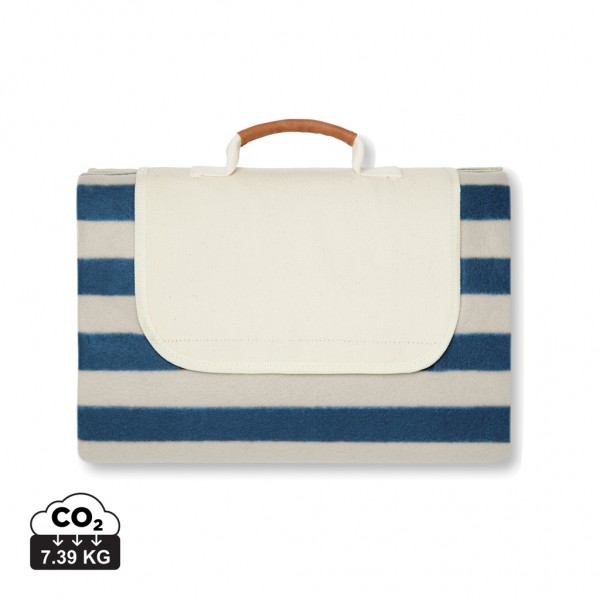 VINGA Alba große GRS rPET Picknickdecke, navy blau