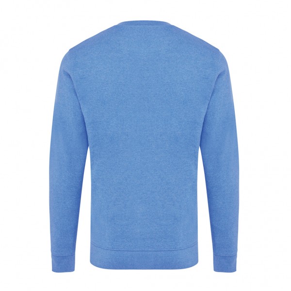 IQONIQ Denali ungefärbt. Rundhals-Sweater aus recycelter BW, heather blue XXXL