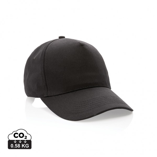 Impact 5 Panel Kappe aus 190gr rCotton mit AWARE™ Tracer, schwarz