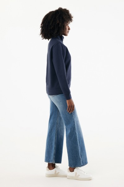 IQONIQ Elgon Quarter-Zip-Sweater aus rec. Baumwolle, navy blau 4XL