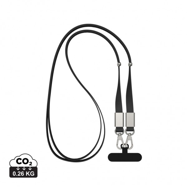 Nivo Crossbody-Handyband aus RCS recyceltem PET, schwarz