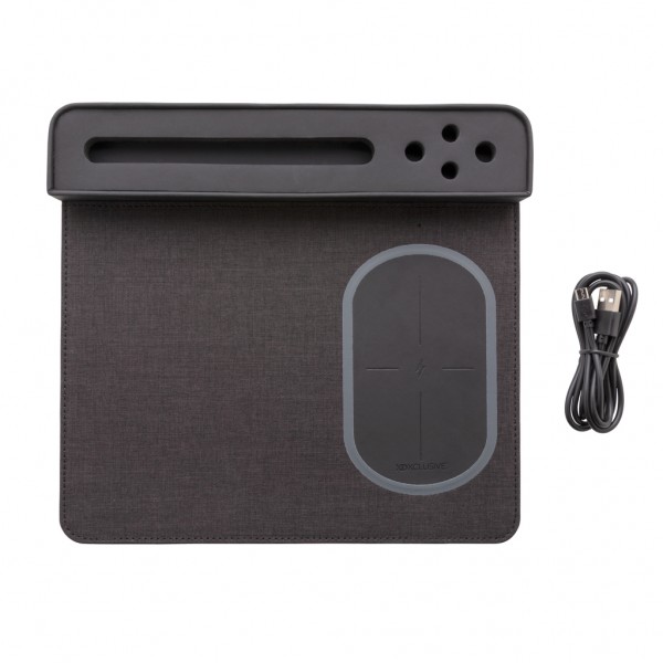 Air Mousepad mit 5W Wireless Charger und USB, schwarz